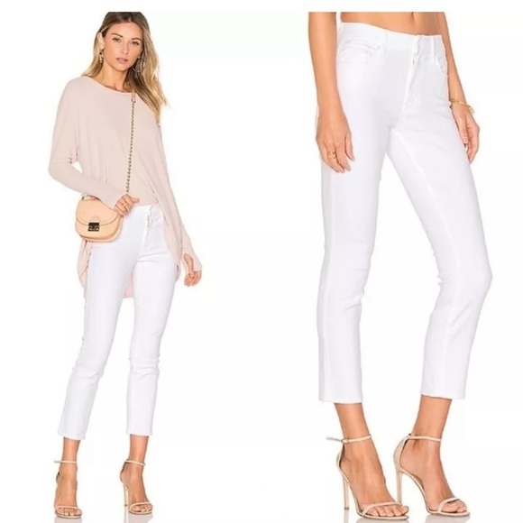 MOTHER Denim The Looker Crop in White Glass Slipper - Size 26 - Picture 1 of 11